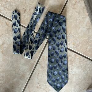 Nature Conservancy Poison Arrow Frog Silk Tie Green Blue Frog Print Handmade